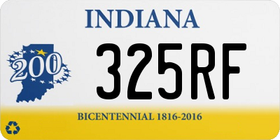 IN license plate 325RF