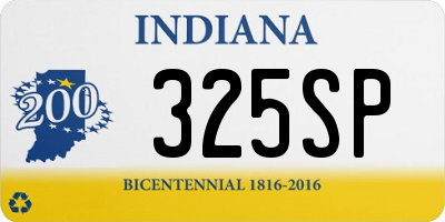 IN license plate 325SP