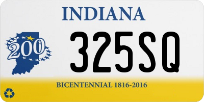 IN license plate 325SQ