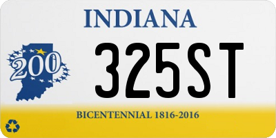 IN license plate 325ST