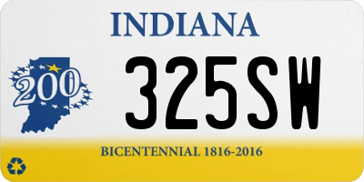 IN license plate 325SW