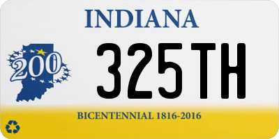 IN license plate 325TH