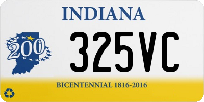 IN license plate 325VC