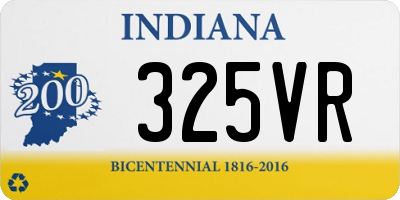 IN license plate 325VR