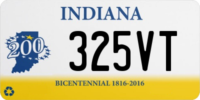 IN license plate 325VT