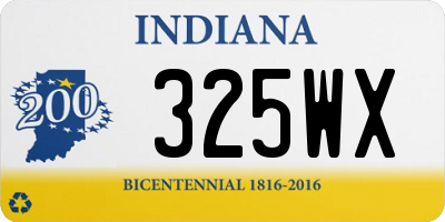 IN license plate 325WX