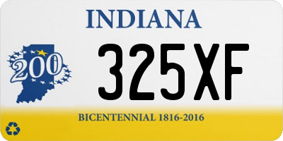 IN license plate 325XF