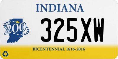 IN license plate 325XW