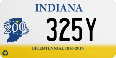 IN license plate 325Y