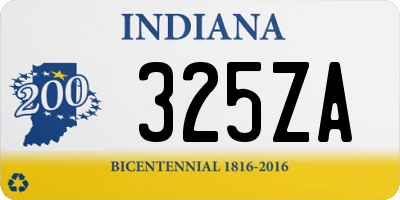 IN license plate 325ZA