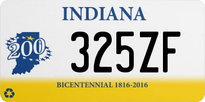 IN license plate 325ZF