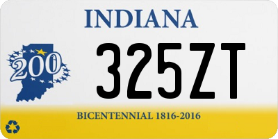 IN license plate 325ZT