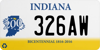 IN license plate 326AW