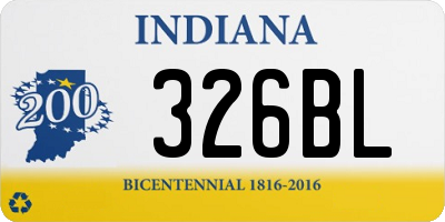 IN license plate 326BL