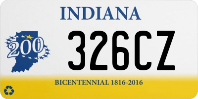 IN license plate 326CZ