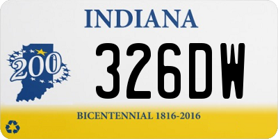 IN license plate 326DW