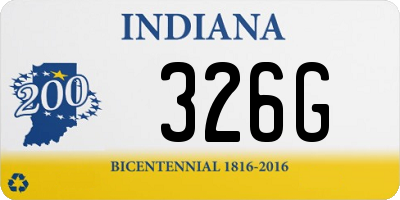 IN license plate 326G