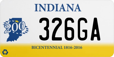 IN license plate 326GA