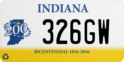 IN license plate 326GW