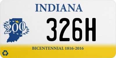 IN license plate 326H