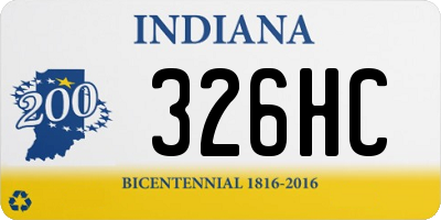 IN license plate 326HC