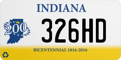 IN license plate 326HD
