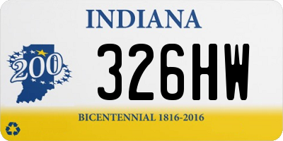 IN license plate 326HW