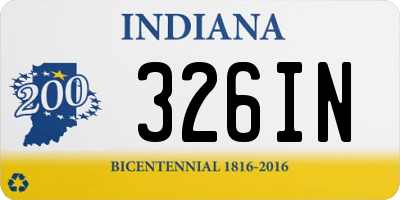 IN license plate 326IN