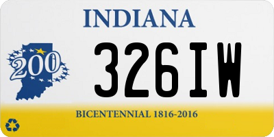 IN license plate 326IW