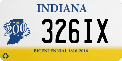 IN license plate 326IX