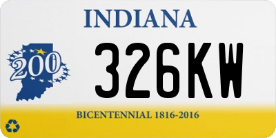 IN license plate 326KW