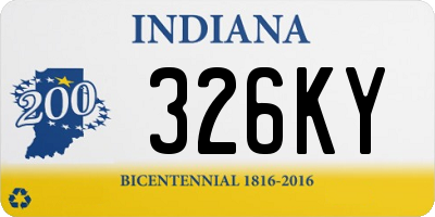 IN license plate 326KY