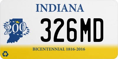 IN license plate 326MD