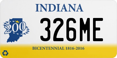 IN license plate 326ME