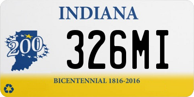 IN license plate 326MI