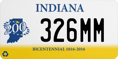 IN license plate 326MM