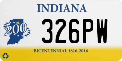 IN license plate 326PW