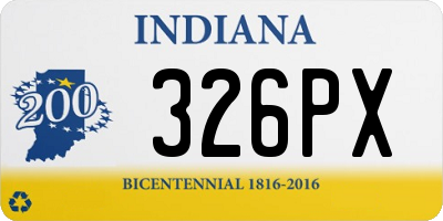 IN license plate 326PX