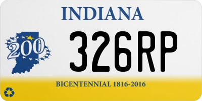 IN license plate 326RP