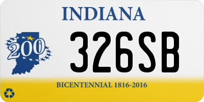 IN license plate 326SB