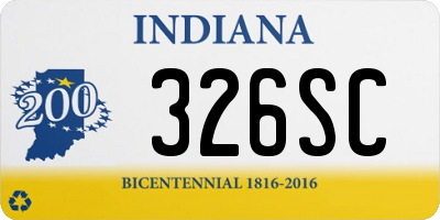 IN license plate 326SC