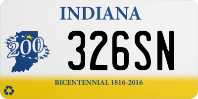 IN license plate 326SN