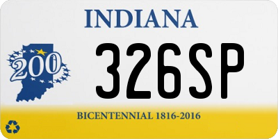 IN license plate 326SP