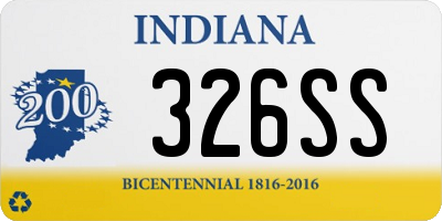 IN license plate 326SS