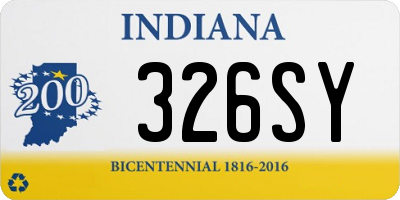 IN license plate 326SY