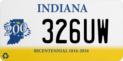 IN license plate 326UW