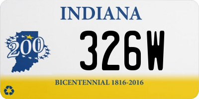 IN license plate 326W