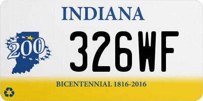 IN license plate 326WF