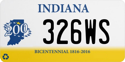 IN license plate 326WS