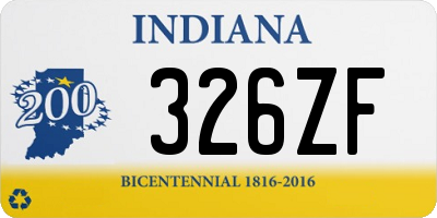 IN license plate 326ZF